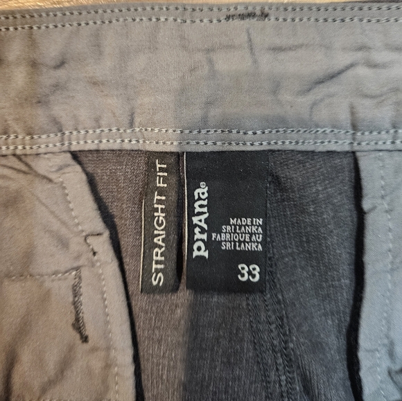 Prana Breathe Straight Fit Pants Men’s 33 Gray Organic Cotton Blend - Picture 7 of 10